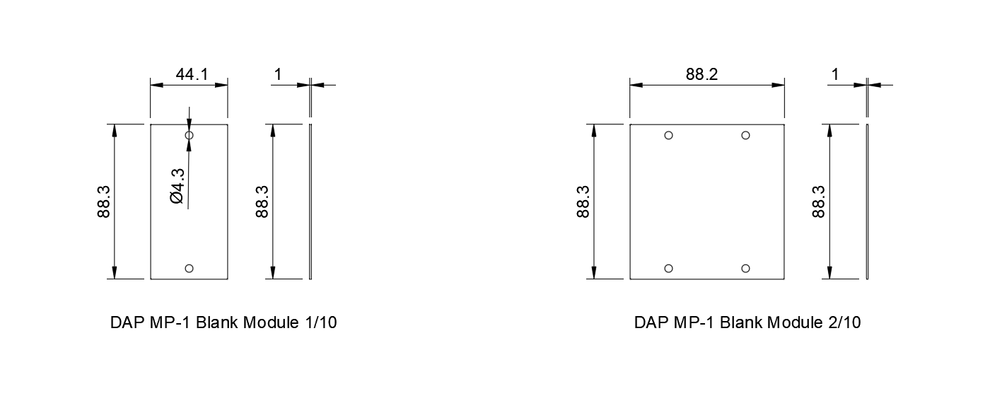 DAP MP-1 Module dimensions